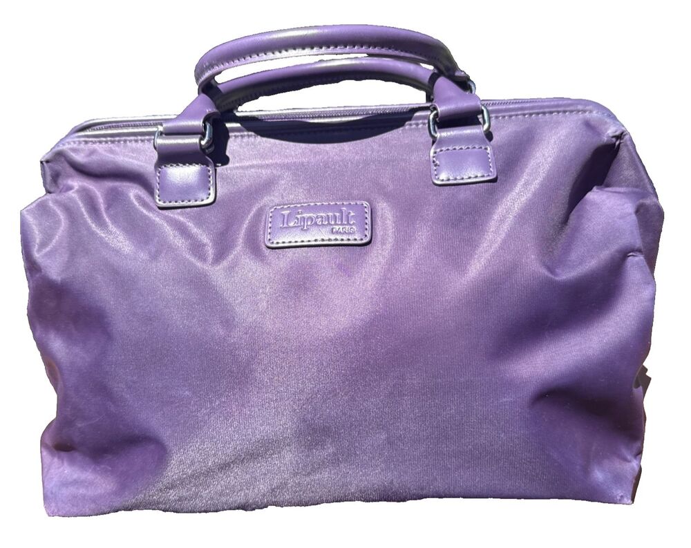 Lipault Paris Lady Plume Tote Bag Lg Purple Nylon Shoulder Bag Oversized Purse